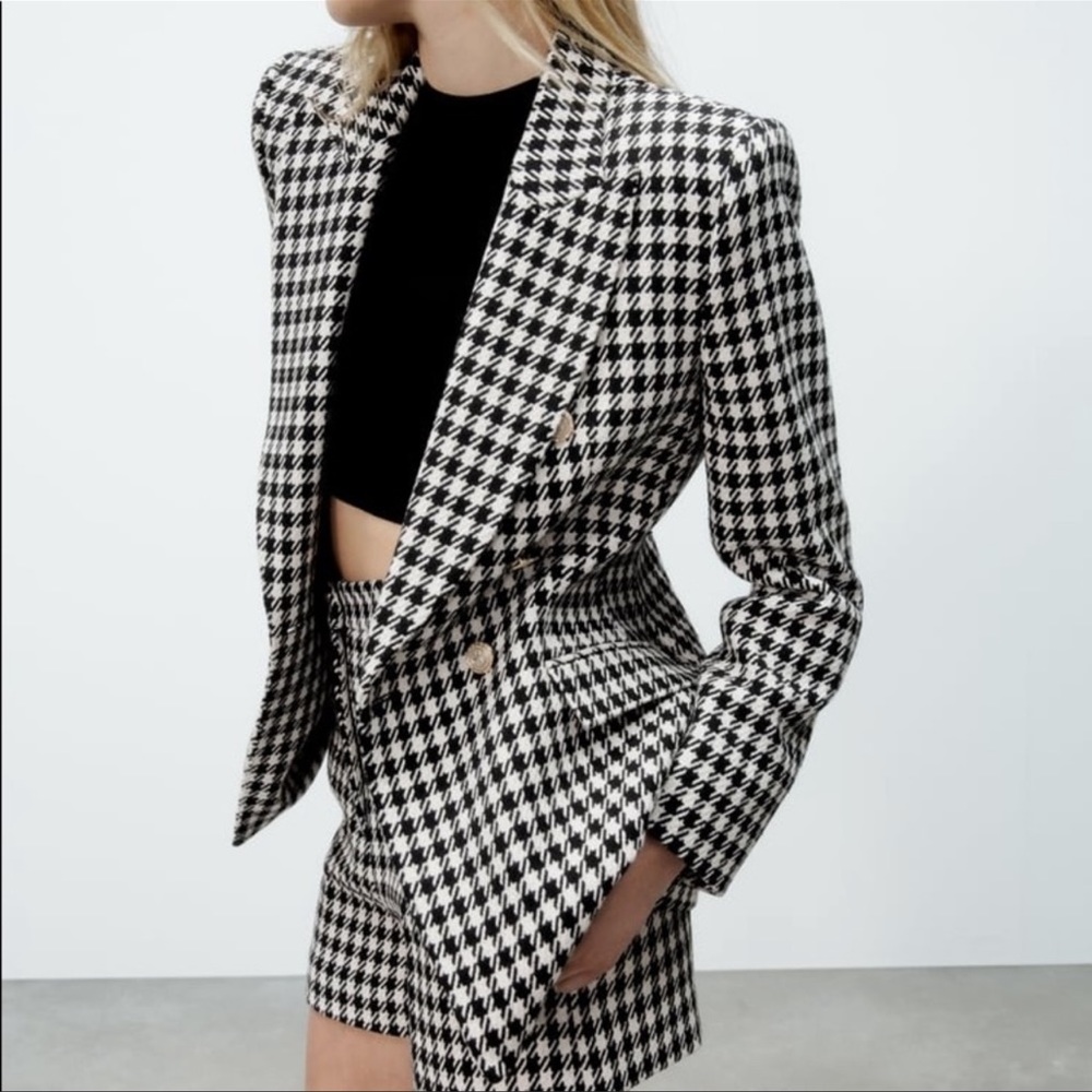 ZARA HOUNDSTOOTH BLAZER INFLUENCERS FAVORITE